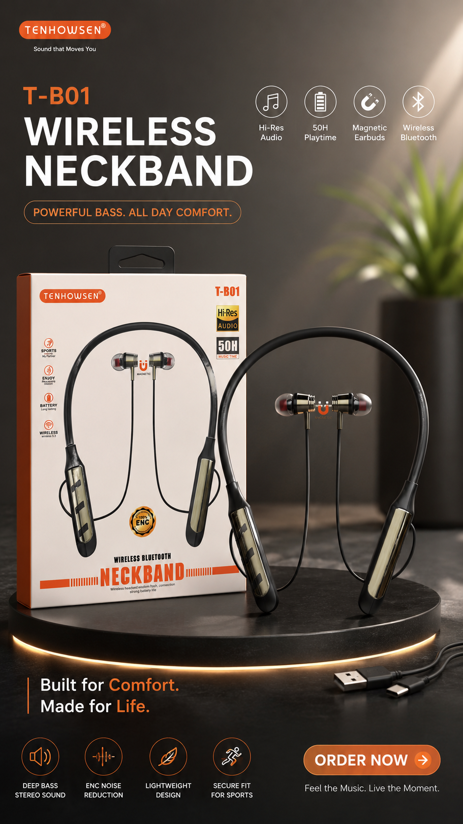 BT TB01 WIRELESS NECKBAND